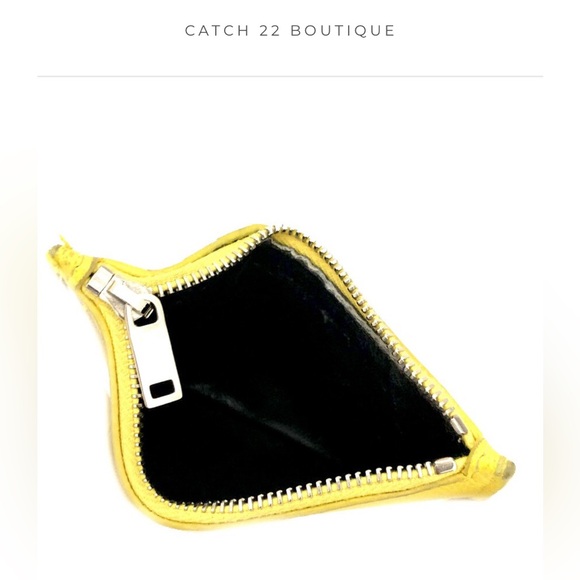 SAINT LAURENT Fragment Grained Calfskin 5 Card Holder Zip Pouch Sunflower - Picture 9 of 11